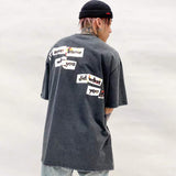 Distorted Portrait Graphic Vintage Washed Oversized Tee