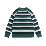 Stripe Hollow Out Pullover Knitted Unisex Oversized Sweater