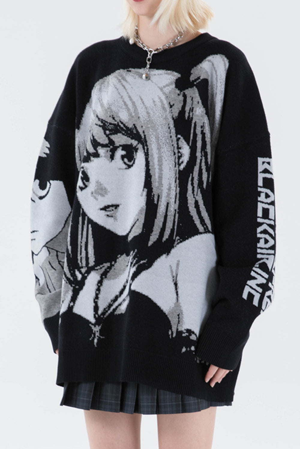 Women Grunge Harajuku Style Anime Knitted Sweater – Vellarmi