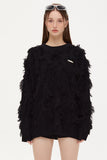 Furry Faux Fur Pullover Knitted Oversized Sweater