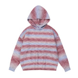 OVDY GRADIENT VINTAGE OIL PAINTING STRIPE HOODED SWEATER
