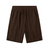 Summer Streetwear Waffles Knitted Elastic Casual Shorts